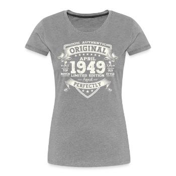 75th Birthday Gift Husband Legendary Since 1949 - Women's Premium Organic T-Shirt - navy - Front - Mia (176cm)
