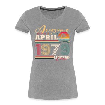 45th Birthday Husband April Vintage 1979 Awesome - Women's Premium Organic T-Shirt - navy - Front - Mia (176cm)