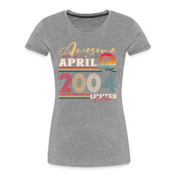20th Birthday Husband April Vintage 2004 Awesome - Women's Premium Organic T-Shirt - navy - Front - Mia (176cm)