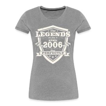 18. Geburtstag Mann Legende April Jahrgang 2006 - Frauen Premium Bio T-Shirt - Navy - Vorne - Mia (176cm)