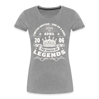 18. Geburtstag Mann Legende April Jahrgang 2006 - Frauen Premium Bio T-Shirt - Navy - Vorne - Mia (176cm)