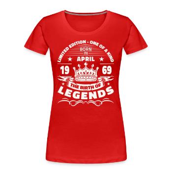 55. Geburtstag Mann Legende April Jahrgang 1969 - Frauen Premium Bio T-Shirt - Navy - Vorne - Mia (176cm)