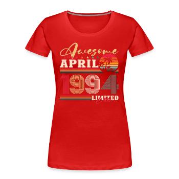 30th Birthday Husband April Vintage 1994 Awesome - Women's Premium Organic T-Shirt - navy - Front - Mia (176cm)