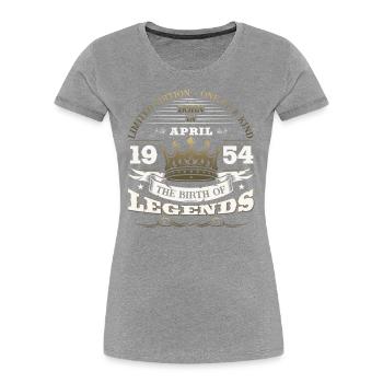 70. Geburtstag Mann Legende April Jahrgang 1954 - Frauen Premium Bio T-Shirt - Navy - Vorne - Mia (176cm)