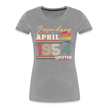 70. Geburtstag Mann Legende April Jahrgang 1954 - Frauen Premium Bio T-Shirt - Navy - Vorne - Mia (176cm)