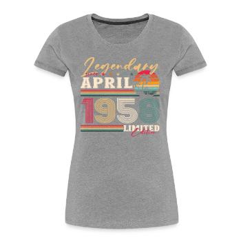 66. Geburtstag Mann Legende April Jahrgang 1958 - Frauen Premium Bio T-Shirt - Navy - Vorne - Mia (176cm)