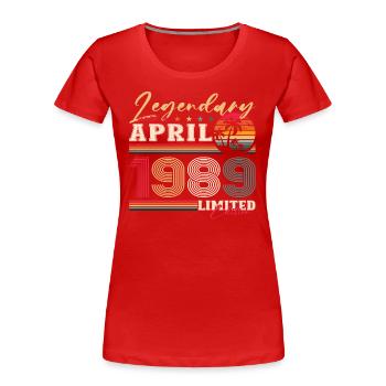 35. Geburtstag Mann Legende April Jahrgang 1989 - Frauen Premium Bio T-Shirt - Navy - Vorne - Mia (176cm)