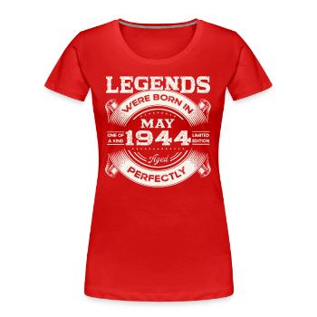 Mai 1944 Millésime 1944 Anniversaire 1944 Légende 44 - T-shirt bio Premium Femme - bleu marine - Devant - Mia (176cm)