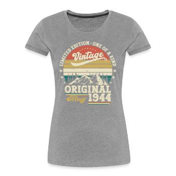 Mai 1944 Millésime 1944 Anniversaire 1944 Légende 44 - T-shirt bio Premium Femme - bleu marine - Devant - Mia (176cm)