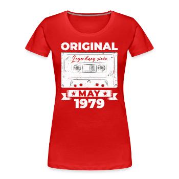 Mai 1979 Millésime 1979 Anniversaire 1979 Légende 79 - T-shirt bio Premium Femme - bleu marine - Devant - Mia (176cm)