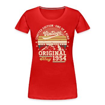 Mai 1954 Millésime 1954 Anniversaire 1954 Légende 54 - T-shirt bio Premium Femme - bleu marine - Devant - Mia (176cm)