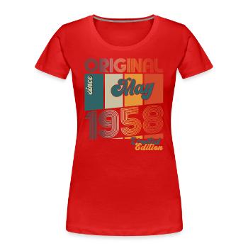 Original Mai 1958 Millésime 1958 Anniversaire 1958 - T-shirt bio Premium Femme - bleu marine - Devant - Mia (176cm)