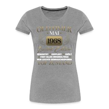 Oldtimer Mai 1968 Jahrgang 1968 Geburtstag 1968 - Frauen Premium Bio T-Shirt - Navy - Vorne - Mia (176cm)