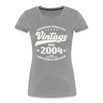 Vintage Mai 2004 Jahrgang 2004 Geburtstag 2004 - Frauen Premium Bio T-Shirt - Navy - Vorne - Mia (176cm)