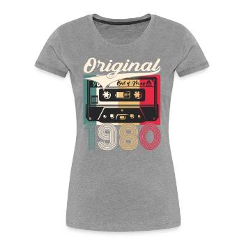 Best of May 1980 Vintage 1980's Birthday 1980 - Women's Premium Organic T-Shirt - navy - Front - Mia (176cm)