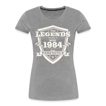 Legend May 1984 Vintage 1984 Birthday 1984 - Women's Premium Organic T-Shirt - navy - Front - Mia (176cm)