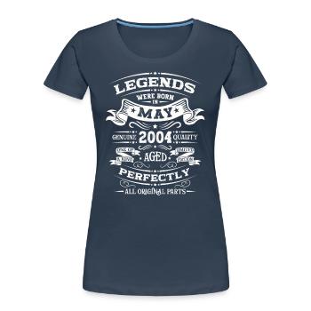 Legendary May 2004 Vintage 2004 Birthday 2004 - Women's Premium Organic T-Shirt - navy - Front - Mia (176cm)