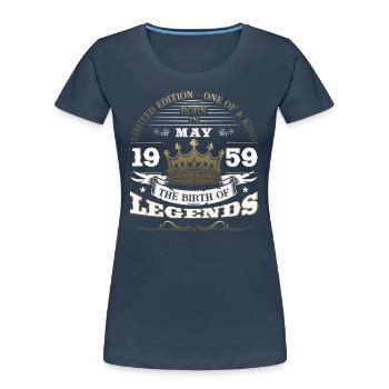 Original 1959 Jahrgang 1959 65. Geburtstag 1959 - Frauen Premium Bio T-Shirt - Navy - Vorne - Mia (176cm)