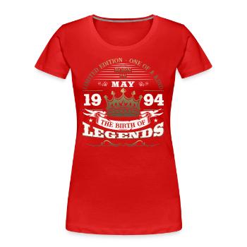Legend May 1994 Vintage 1994 Birthday 1994 - Women's Premium Organic T-Shirt - navy - Front - Mia (176cm)