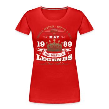 Legend May 1989 Vintage 1989 Birthday 1989 - Women's Premium Organic T-Shirt - navy - Front - Mia (176cm)