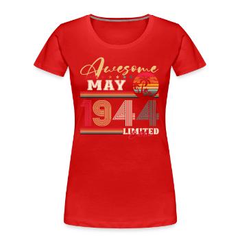 Original 1944 Millésime 1944 80e anniversaire 1944 - T-shirt bio Premium Femme - bleu marine - Devant - Mia (176cm)