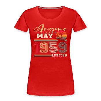 Original 1959 Jahrgang 1959 65. Geburtstag 1959 - Frauen Premium Bio T-Shirt - Navy - Vorne - Mia (176cm)