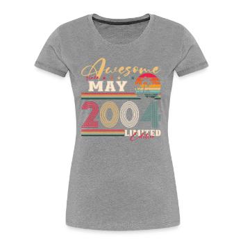 Original 2004 Jahrgang 2004 20. Geburtstag 2004 - Frauen Premium Bio T-Shirt - Navy - Vorne - Mia (176cm)