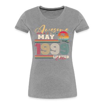 Original 1999 Millésime 1999 25e anniversaire 1999 - T-shirt bio Premium Femme - bleu marine - Devant - Mia (176cm)