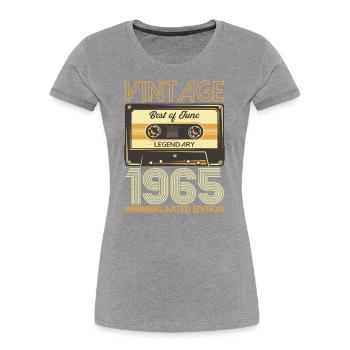 Best of Juni 1965 Jahrgang 1965 59. Geburtstag 65 - Frauen Premium Bio T-Shirt - Navy - Vorne - Mia (176cm)