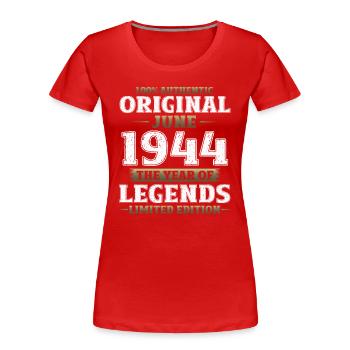 Original Juin 1944 Vintage 1944 Anniversaire 1944 - T-shirt bio Premium Femme - bleu marine - Devant - Mia (176cm)