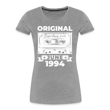 Cassette June 1994 Vintage 1994 Birthday 1994 - Women's Premium Organic T-Shirt - navy - Front - Mia (176cm)