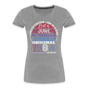 Original June 1984 Born 1984 40th Birthday 84 - Women's Premium Organic T-Shirt - navy - Front - Mia (176cm)