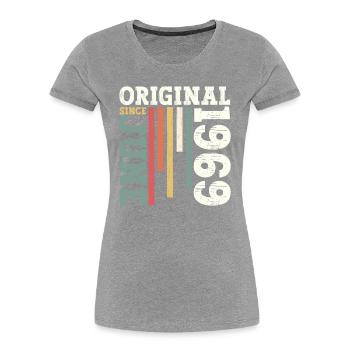 Original Juin 1969 Millésime 1969 Anniversaire 1969 - T-shirt bio Premium Femme - bleu marine - Devant - Mia (176cm)