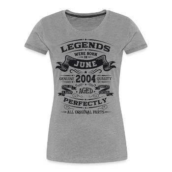20th Birthday Legendary June 2004 Vintage 2004 - Women's Premium Organic T-Shirt -  - Front - Mia (176cm)