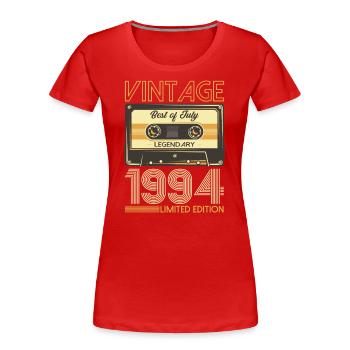 30. Geburtstag Kassette Juli 1994 Jahrgang 1994 - Frauen Premium Bio T-Shirt - Navy - Vorne - Mia (176cm)