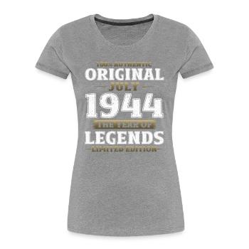 80e anniversaire Original juillet 1944 Né en 1944 - T-shirt bio Premium Femme - bleu marine - Devant - Mia (176cm)