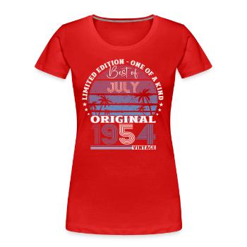70e anniversaire Original juillet 1954 Né en 1954 - T-shirt bio Premium Femme - bleu marine - Devant - Mia (176cm)