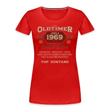 55. Geburtstag Oldtimer Juli 1969 Jahrgang 1969 - Frauen Premium Bio T-Shirt - Navy - Vorne - Mia (176cm)