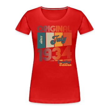 90th Birthday Original July 1934 Born 1934 - Women's Premium Organic T-Shirt - navy - Front - Mia (176cm)