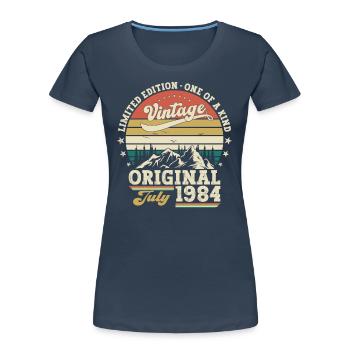40th Birthday Original July 1984 Vintage 1984 - Women's Premium Organic T-Shirt - navy - Front - Mia (176cm)
