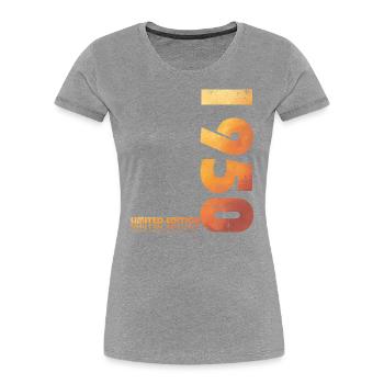 75ème Anniversaire 50 Original 1950 Millésime 1950 - T-shirt bio Premium Femme - bleu marine - Devant - Mia (176cm)