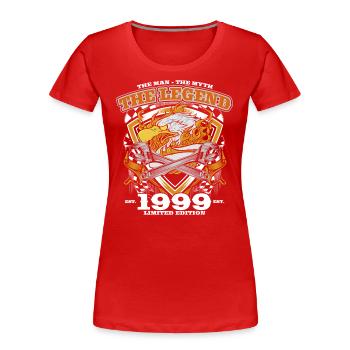 25ème Anniversaire Original Vintage 1999 Artisan - T-shirt bio Premium Femme - bleu marine - Devant - Mia (176cm)