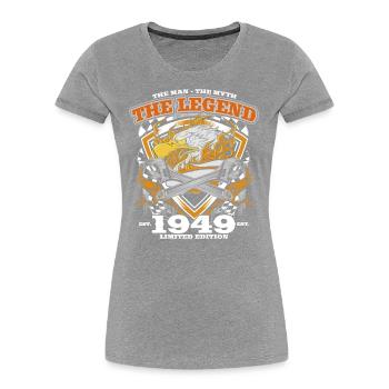 75ème Anniversaire Original Vintage 1949 Artisan - T-shirt bio Premium Femme - bleu marine - Devant - Mia (176cm)