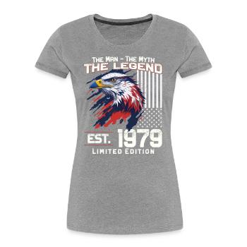 45. Geburtstag Baujahr 1979 Jahrgang 1979 Legende - Frauen Premium Bio T-Shirt - Navy - Vorne - Mia (176cm)