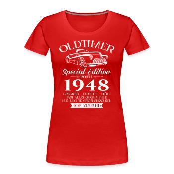 Oldtimer 1948 Jahrgang 1948 76. Geburtstag 1948 - Frauen Premium Bio T-Shirt - Navy - Vorne - Mia (176cm)