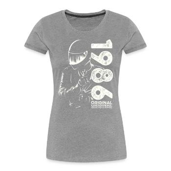 38ème Anniversaire Vintage 1986 Motard Motard - T-shirt bio Premium Femme - bleu marine - Devant - Mia (176cm)