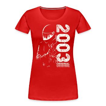 21ème Anniversaire Vintage 2003 Motard Motard - T-shirt bio Premium Femme - bleu marine - Devant - Mia (176cm)