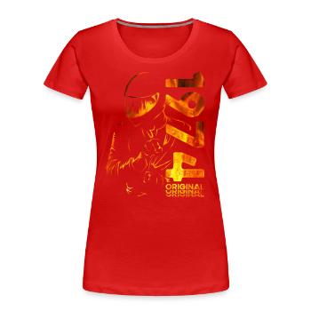50ème Anniversaire Vintage 1974 Motard Motard - T-shirt bio Premium Femme - bleu marine - Devant - Mia (176cm)
