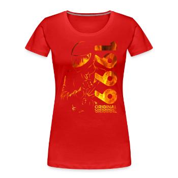 25ème Anniversaire Vintage 1999 Motard Motard - T-shirt bio Premium Femme - bleu marine - Devant - Mia (176cm)