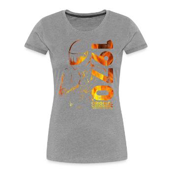 55e anniversaire Millésime 1970 Motard motard - T-shirt bio Premium Femme - bleu marine - Devant - Mia (176cm)